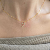 18ct Yellow Gold Natural Diamond Initial N